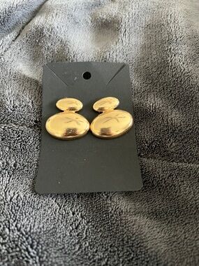 Classic Gold Double Oval Drop Earrings for Women